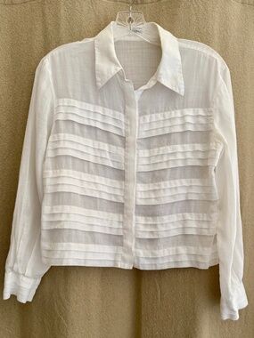 Vintage Chanel Paris Pleated Shirt Small